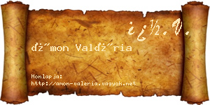 Ámon Valéria névjegykártya